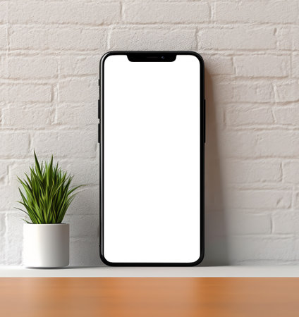 mobile phone design template with blank view. generative aiの素材