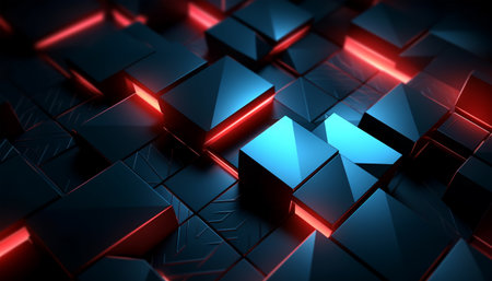 Geometric pattern background with light effect. generative aiの素材