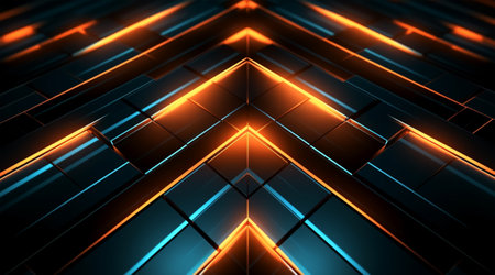Geometric pattern background with light effect. generative aiの素材
