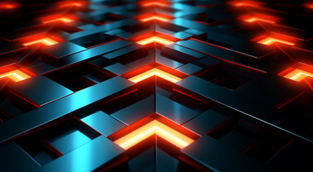 Geometric pattern background with light effect. generative aiの素材