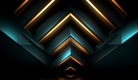 Geometric pattern background with light effect. generative aiの素材