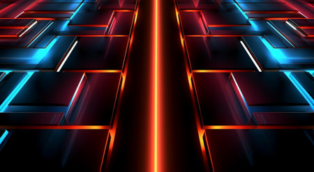 Geometric pattern background with light effect. generative aiの素材
