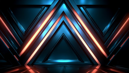 Geometric pattern background with light effect. generative aiの素材