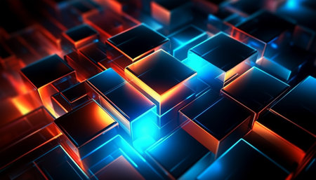 Geometric pattern background with light effect. generative aiの素材