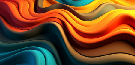 colorful wavy 3d abstract background. generative aiの素材