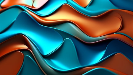 colorful wavy 3d abstract background. generative aiの素材