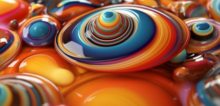 colorful wavy 3d abstract background. generative aiの素材