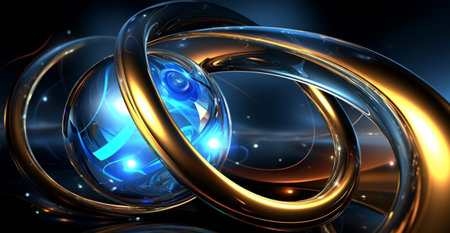Wavy 3d abstract background with crystal ball. generative aiの素材