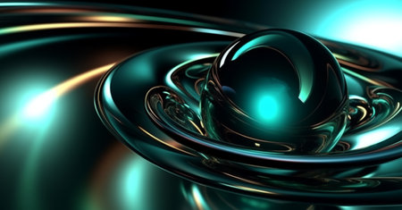 Wavy 3d abstract background with crystal ball. generative aiの素材