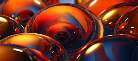Wavy 3d abstract background with crystal ball. generative aiの素材