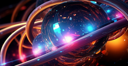 Wavy 3d abstract background with crystal ball. generative aiの素材