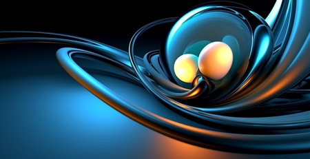 Wavy 3d abstract background with crystal ball. generative aiの素材