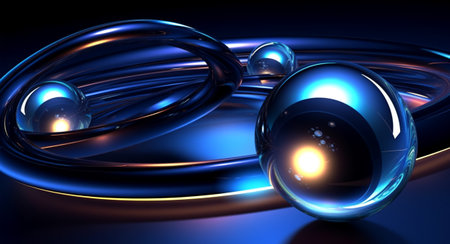 Wavy 3d abstract background with crystal ball. generative aiの素材