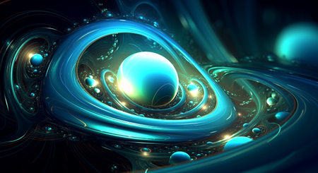 Wavy 3d abstract background with crystal ball. generative aiの素材