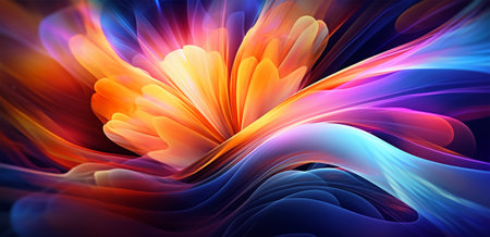 3d abstract background with flower shapes. generative aiの素材