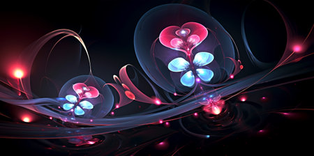 3d abstract background with flower shapes. generative aiの素材