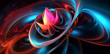 3d abstract background with flower shapes. generative aiの素材