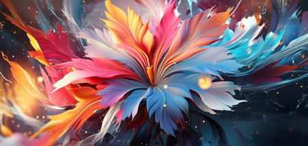 3d abstract background with flower shapes. generative aiの素材