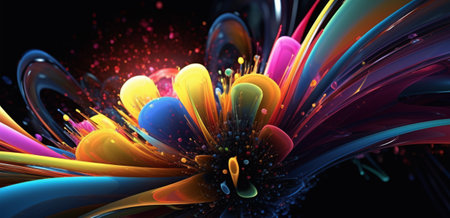 3d abstract background with flower shapes. generative aiの素材