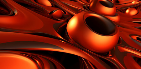 Orange wave 3d abstract background. generative aiの素材