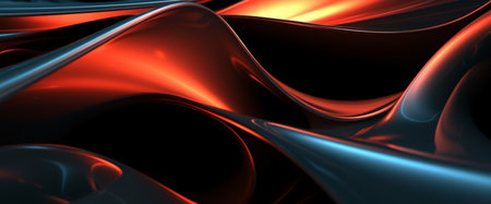 Orange wave 3d abstract background. generative aiの素材