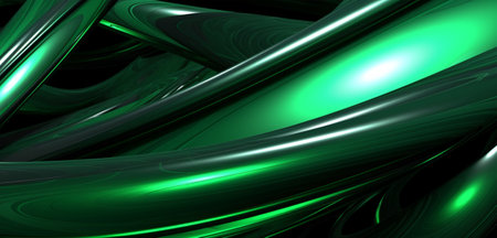 Green wave 3d abstract background. generative aiの素材