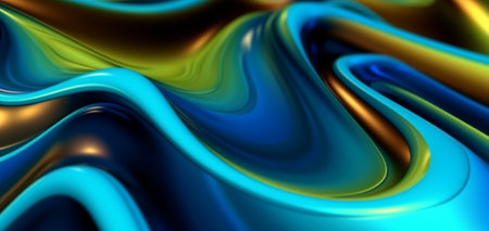 Blue wave 3d abstract background. generative aiの素材