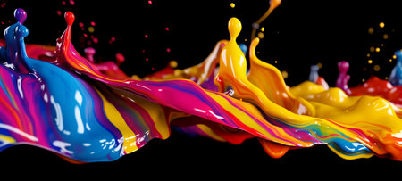 colorful paint fluid background, generative aiの素材