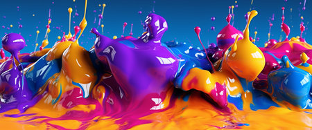 colorful paint fluid background, generative aiの素材