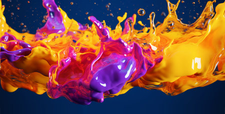 colorful paint fluid background, generative aiの素材