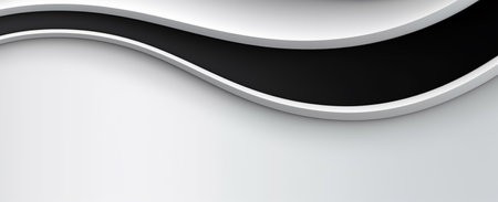 wavy black white abstract minimalist background with copy space, generative aiの素材