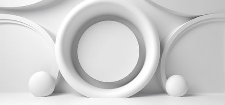 white abstract minimalist background with copy space, generative aiの素材