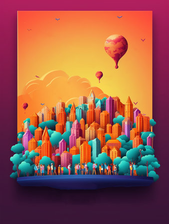 world population day poster with space for text, generative aiの素材