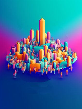 world population day poster with space for text, generative aiの素材