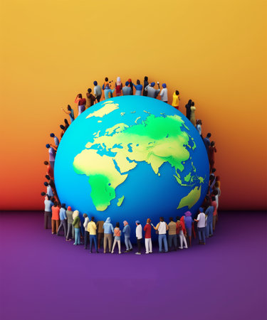 world population day poster with space for text, generative aiの素材