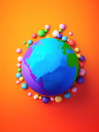 world population day poster with space for text, generative aiの素材