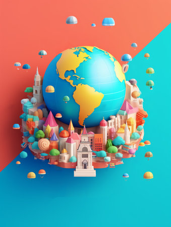 world population day poster with space for text, generative aiの素材