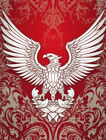 poster of indonesia red and white holiday with garuda symbol, generative aiの素材