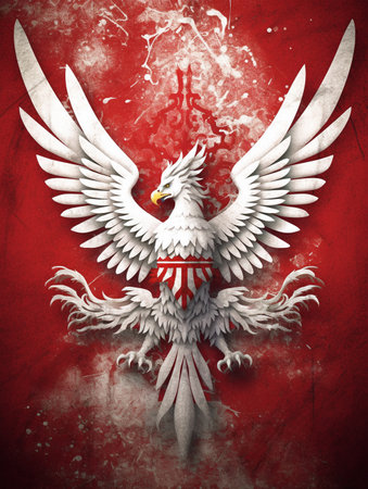 poster of indonesia red and white holiday with garuda symbol, generative aiの素材