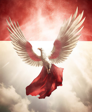 poster of indonesia red and white holiday with garuda symbol, generative aiの素材