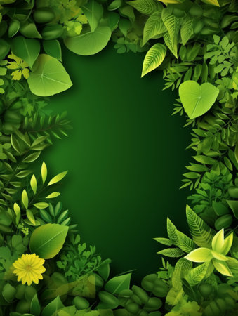 refreshing green leaf template poster. generative aiの素材