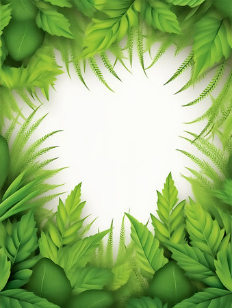 refreshing green leaf template poster. generative aiの素材