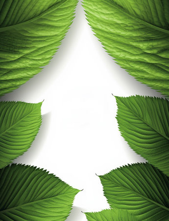 refreshing green leaf template poster. generative aiの素材