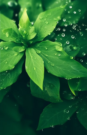 refreshing green leaf template poster. generative aiの素材