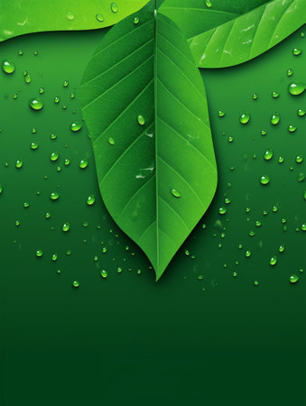 refreshing green leaf template poster. generative aiの素材
