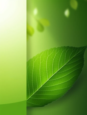 refreshing green leaf template poster. generative aiの素材