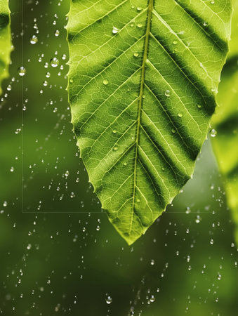 refreshing green leaf template poster. generative aiの素材