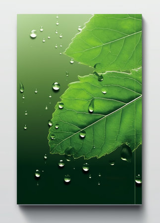 refreshing green leaf template poster. generative aiの素材