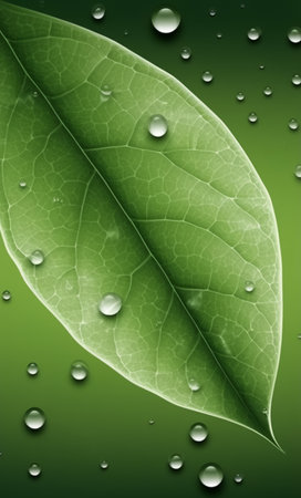 refreshing green leaf template poster. generative aiの素材
