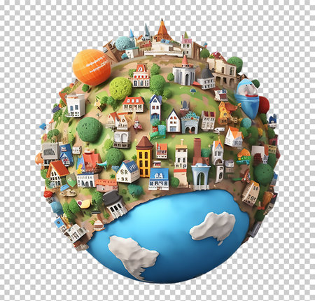 world population day 3d illustration elementsの素材